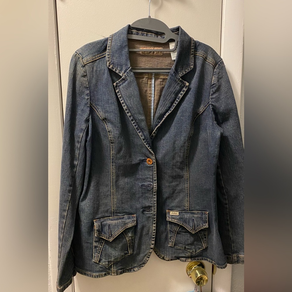 Signature by Levi Strauss Dark Blue Denim Blazer Jacket